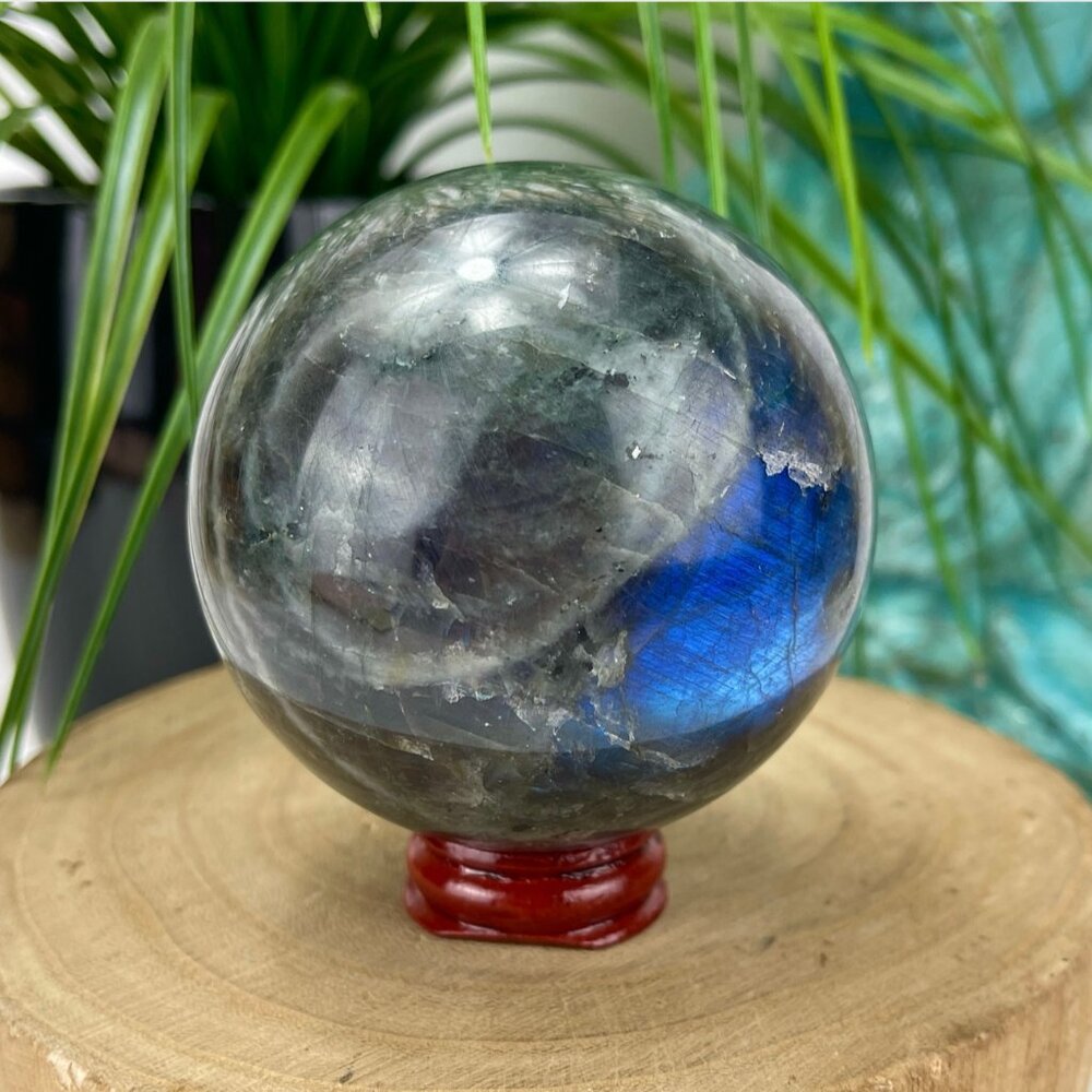 Flashy Labradorite Sphere - Stand Included, Crystal Sphere, Spectrolite, #4